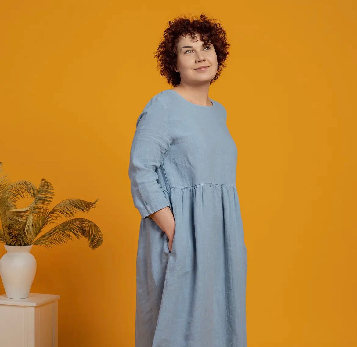 Women's Linen Smock Dress Lucy – Keepers At Home Women's Linen Smock Dress Lucy – Keepers At Home