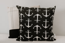 Load image into Gallery viewer, Black Anchor Pillow Cover