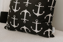 Load image into Gallery viewer, Black Anchor Pillow Cover