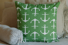 Load image into Gallery viewer, Green Anchor Pillow Cover