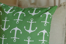 Load image into Gallery viewer, Green Anchor Pillow Cover
