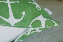 Load image into Gallery viewer, Green Anchor Pillow Cover