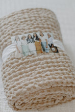 Load image into Gallery viewer, Natural Waffle Weave Linen Baby Blanket