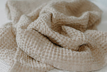 Load image into Gallery viewer, Natural Waffle Weave Linen Baby Blanket
