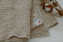 Load image into Gallery viewer, Natural Waffle Weave Linen Baby Blanket
