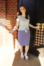 Load image into Gallery viewer, The Perfect Skirt in Navy Stripe