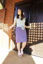 Load image into Gallery viewer, The Perfect Skirt in Navy Stripe