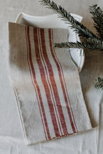 Load image into Gallery viewer, Stripe Linen Hand Towels | Red + Green