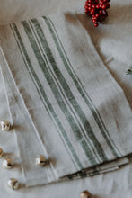 Load image into Gallery viewer, Stripe Linen Hand Towels | Red + Green