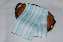 Load image into Gallery viewer, Aqua Stripe Linen Hand Towel