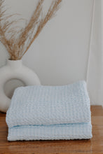Load image into Gallery viewer, Baby Blue Waffle Weave Linen Blanket