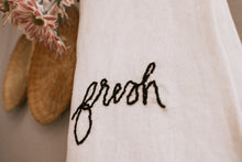 Load image into Gallery viewer, Embroidered White Linen Hand Towel