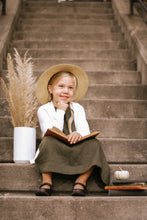 Load image into Gallery viewer, The Emma Pinafore Dress in Olive Branch