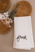 Load image into Gallery viewer, Embroidered White Linen Hand Towel