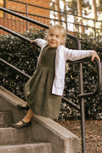 Load image into Gallery viewer, The Emma Pinafore Dress in Olive Branch