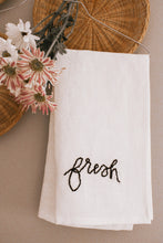 Load image into Gallery viewer, Embroidered White Linen Hand Towel