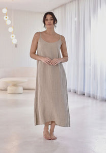 European Linen short Slip dress