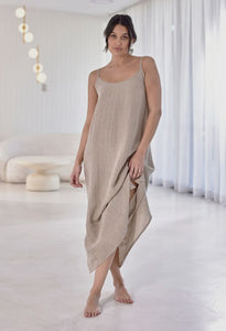 European Linen short Slip dress