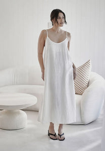 European Linen short Slip dress