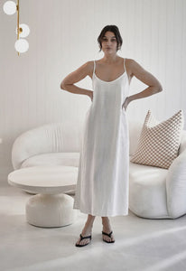 European Linen short Slip dress