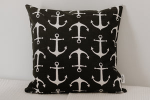 Black Anchor Pillow Cover