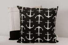 Load image into Gallery viewer, Black Anchor Pillow Cover
