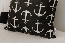 Load image into Gallery viewer, Black Anchor Pillow Cover
