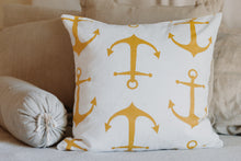 Load image into Gallery viewer, Yellow Anchor Pillow Cover
