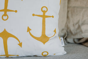Yellow Anchor Pillow Cover