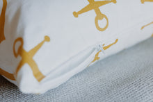 Load image into Gallery viewer, Yellow Anchor Pillow Cover
