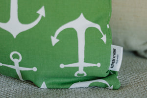 Green Anchor Pillow Cover