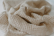 Load image into Gallery viewer, Natural Waffle Weave Linen Baby Blanket

