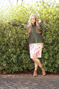 The Perfect Skirt in Blush Floral