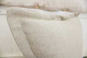 On The Border Flanged Linen Pillow Cover