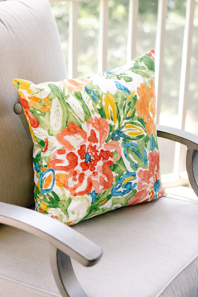 Watercolor Floral Pillow Cover