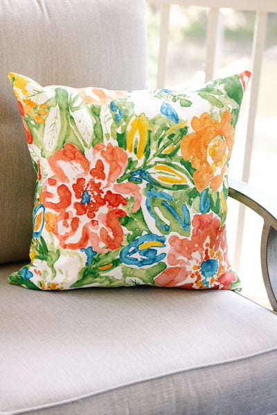 Watercolor Floral Pillow Cover
