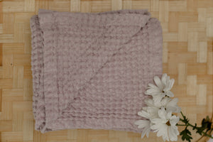 Baby Pink Waffle Weave Linen Blanket