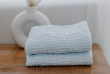 Load image into Gallery viewer, Baby Blue Waffle Weave Linen Blanket
