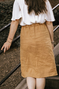 The Lucille Midi Skirt in Ginger