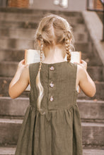Load image into Gallery viewer, The Emma Pinafore Dress in Olive Branch
